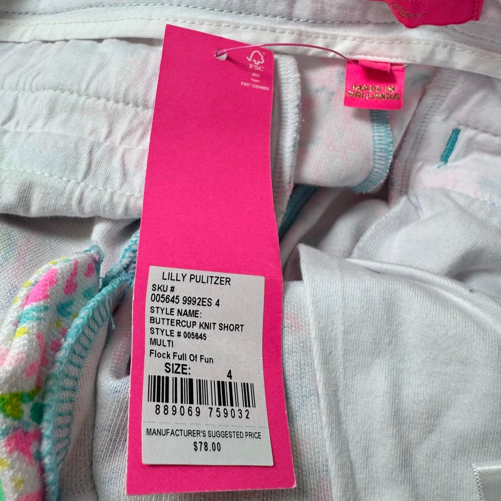 NWT Lilly Pulitzer Buttercup Knit Shorts Size 4 Flock Full of Fun - Picture 4 of 9